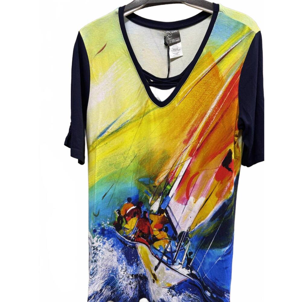 NEW DOLCEZZA women's le grand sport "sailing top" in multi